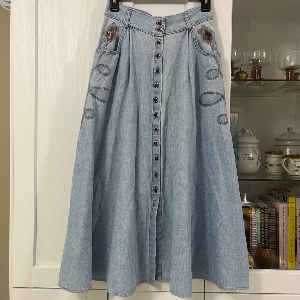 Vintage Western Denim Skirt